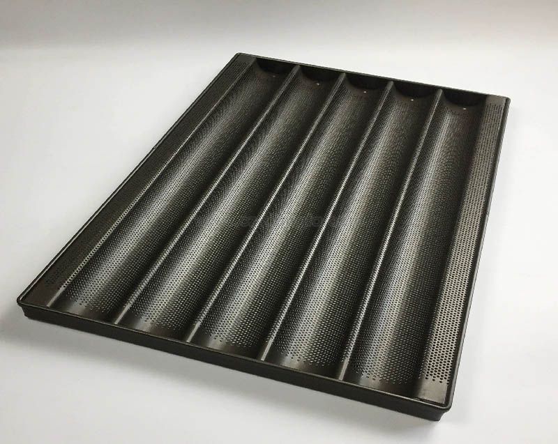 Commercial Kitchen Teflon Coated Non Stick Baguette Aluminum Baking Tray/Pan
