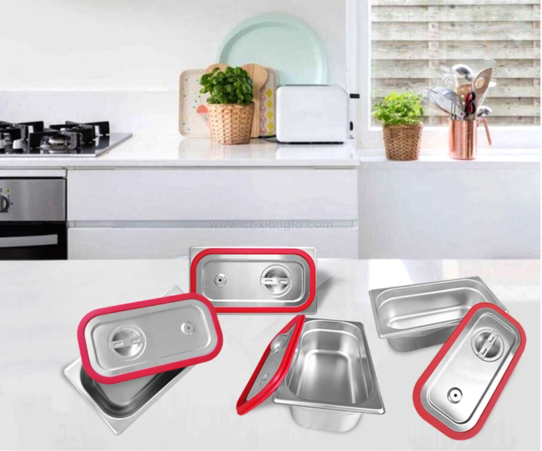 Stainless Steel GN Pan Cover(Lid) with Silicone Lining