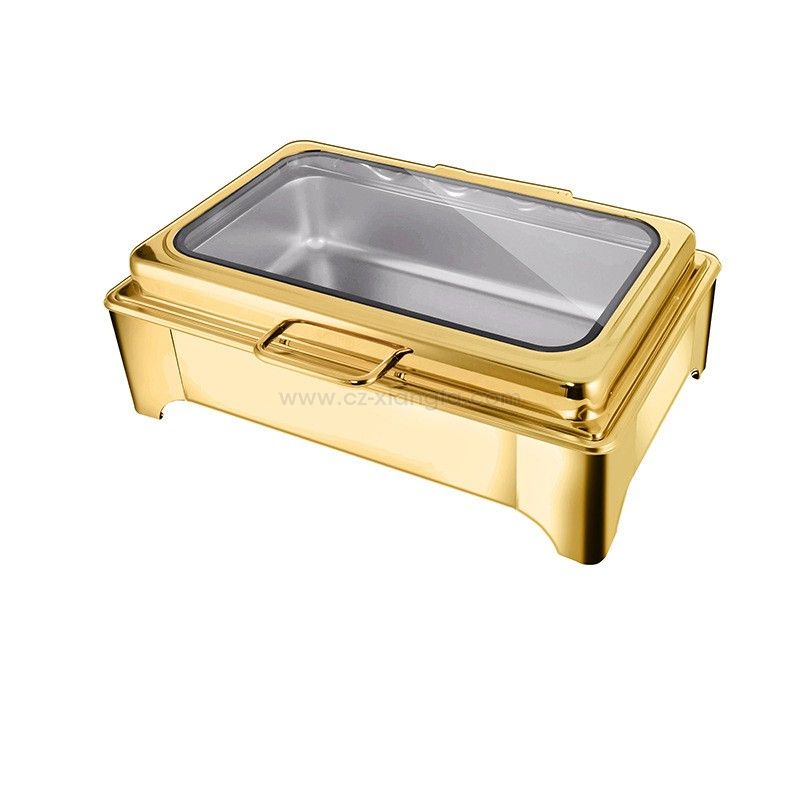 Rectangle Visual glass cover Chafing dish