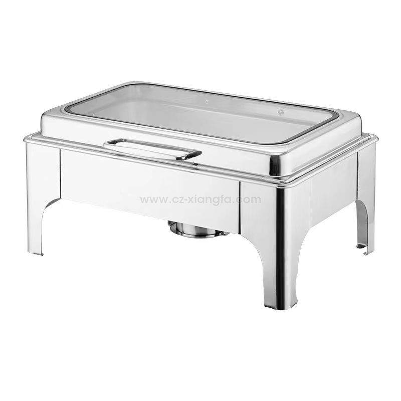 Rectangle Visual glass cover Chafing dish