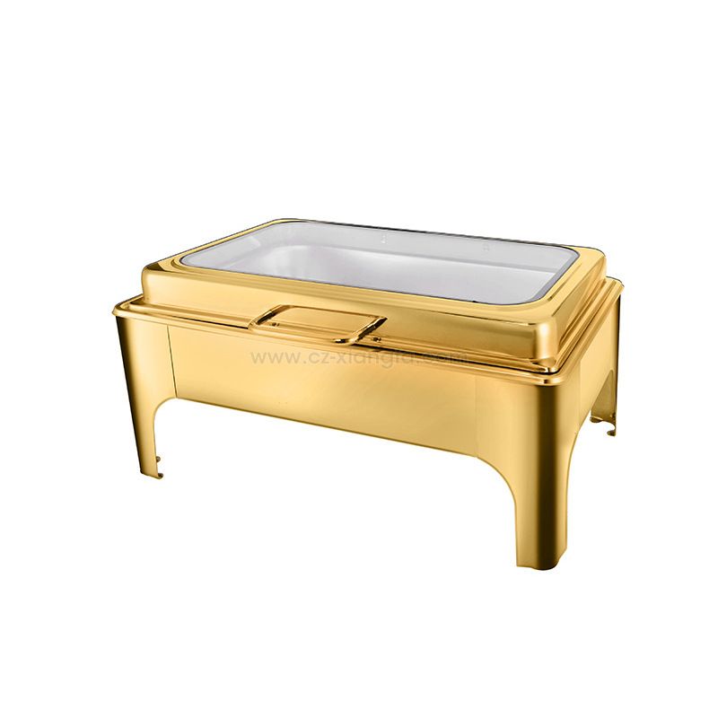 Rectangle Visual glass cover Chafing dish